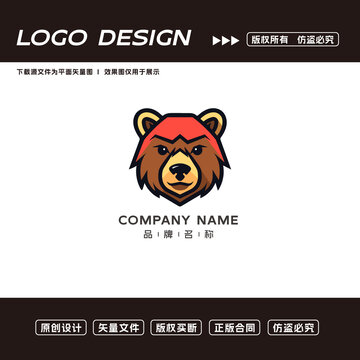 卡通熊logo标志