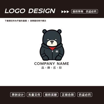 卡通小熊logo标志