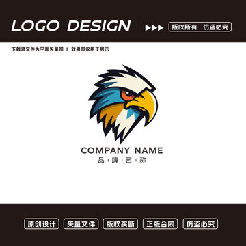 卡通老鹰logo标志