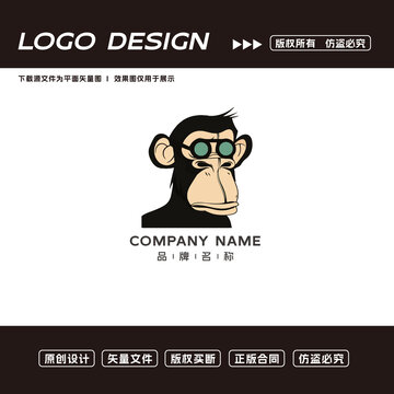 卡通猴子logo標(biāo)志