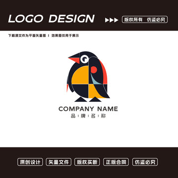 卡通企鹅logo标志