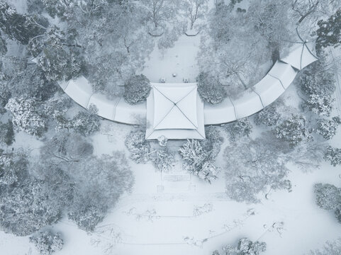 武汉东湖风景区雪景风光