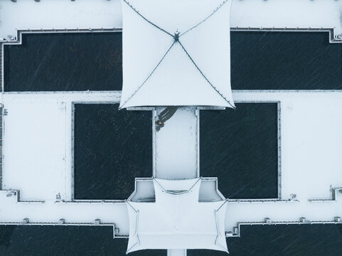 武汉东湖风景区雪景风光