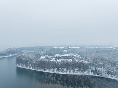 武汉东湖风景区雪景风光