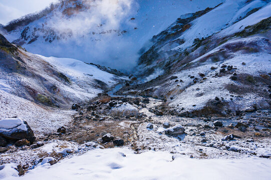 登别地狱谷雪景