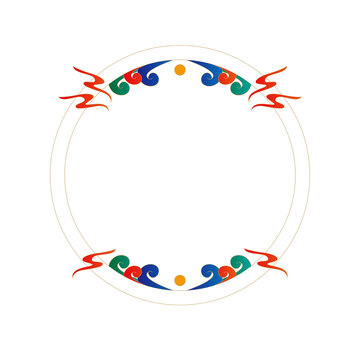 敦煌風(fēng)中式圓形創(chuàng)意邊框