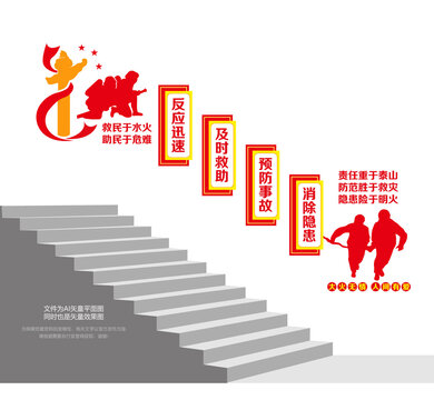 消防救援隊樓道墻