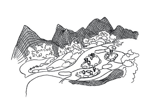 合肥園博園場(chǎng)館手繪成都