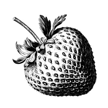 草莓素描版畫(huà)矢量素材