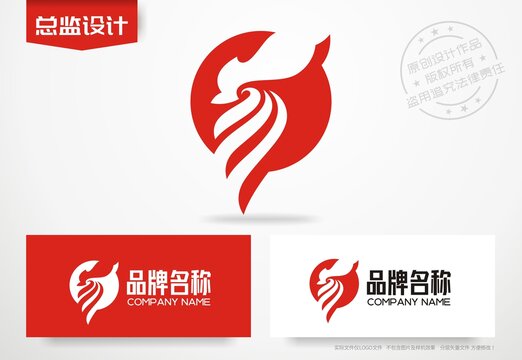 公鸡logo鸡头标志