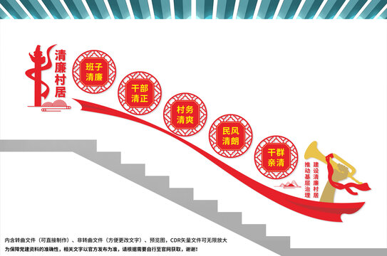 清廉村居樓梯文化墻