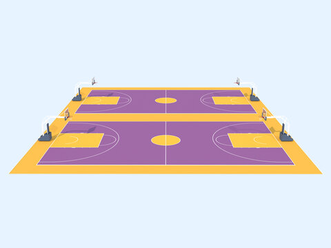 篮球场紫黄色