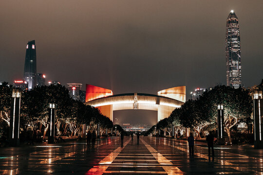 深圳CBD中轴线夜景市民中心