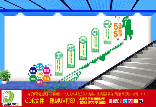 5s企業(yè)管理樓梯文化墻