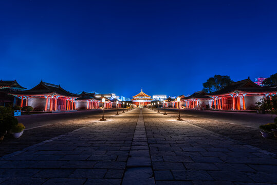 中国辽宁沈阳故宫大政殿夜景