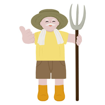 拿著工具的老農(nóng)