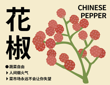 花椒麻椒藤椒插畫包裝素材設計