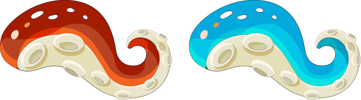 章魚須矢量插畫免摳元素