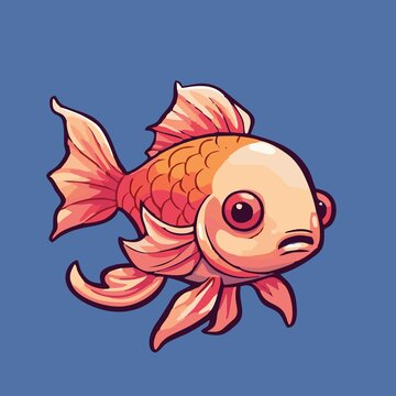 金魚矢量Q版卡通插畫