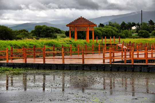 黑瞎子岛湿地公园湿地木栈道