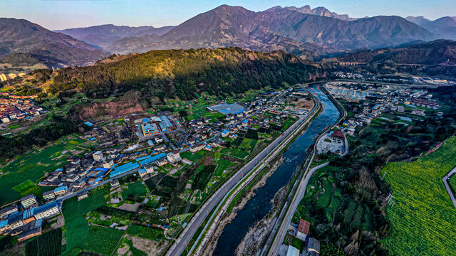 五宪镇附城上游经河全景