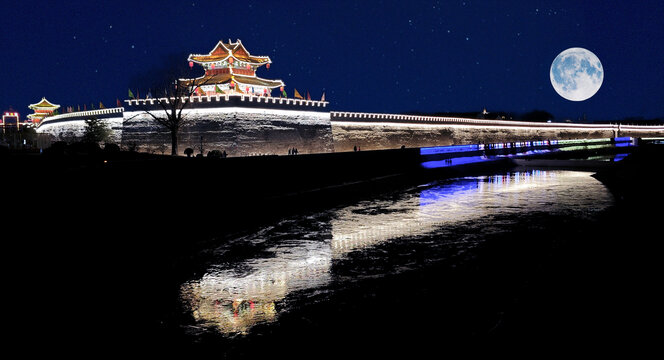 荆州古城夜景