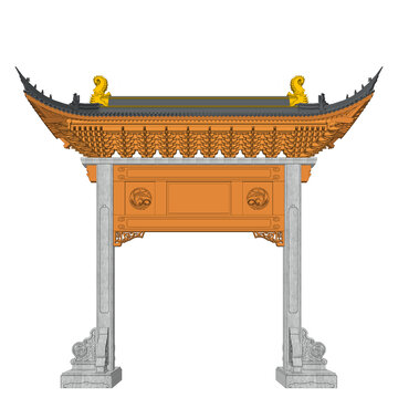 牌樓立面效果