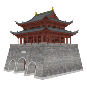 城樓透視效果