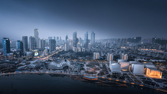 苏州狮山CBD夜景图