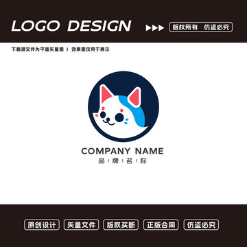 卡通小猫logo标志