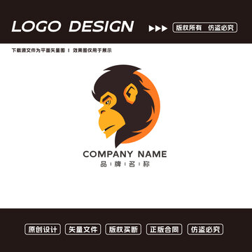 卡通猩猩logo標(biāo)志