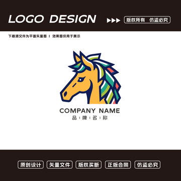 卡通马logo标志