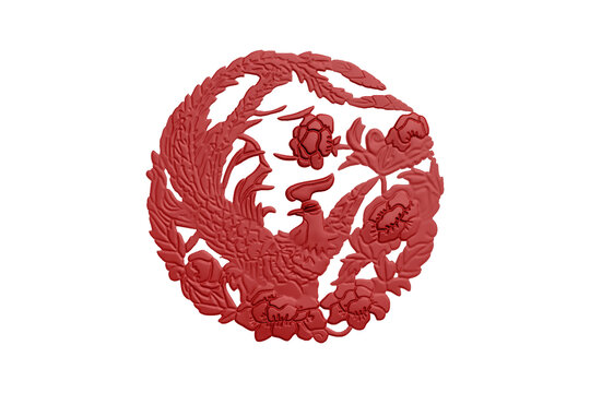 鳳凰花紋圖案雕刻