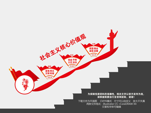 社會(huì)主義核心價(jià)值觀樓梯墻