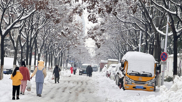 街道雪景