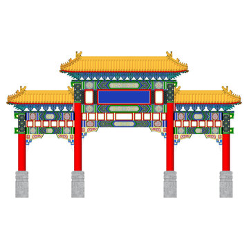 牌樓牌坊正立面效果