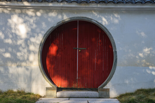 中式建筑月亮门建筑景观