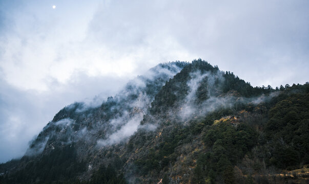 晨雾中的大山