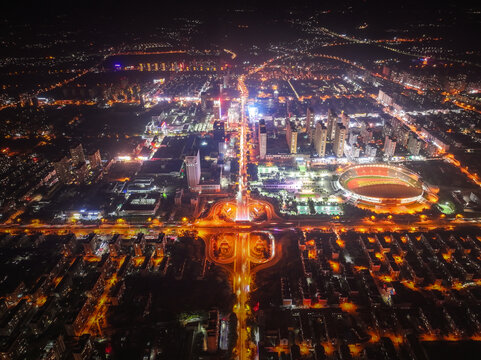 招远城市风光夜景