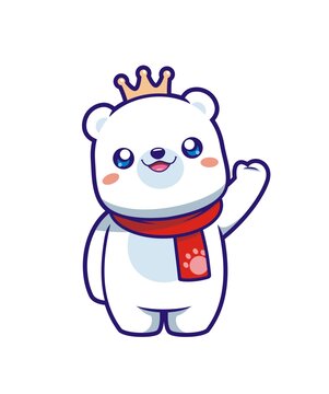 卡通可愛(ài)北極熊形象矢量圖