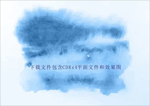 矢量抽象蓝色水彩晕染色块