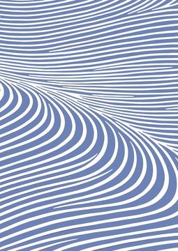 抽象蓝色波浪立体线条