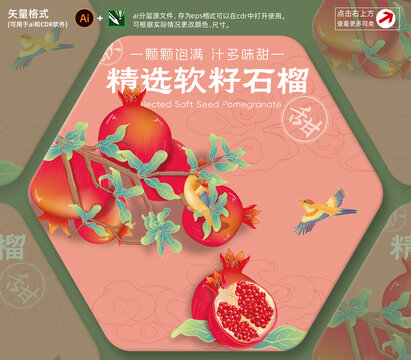 手繪軟籽石榴