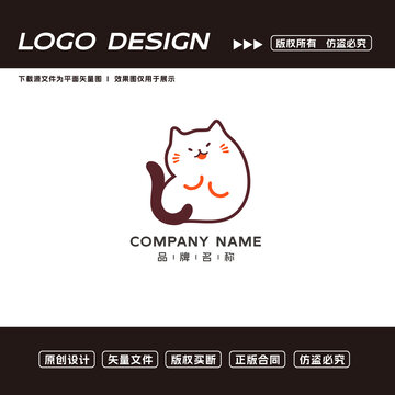 卡通小猫logo标志