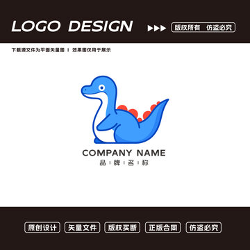 卡通恐龙logo标志