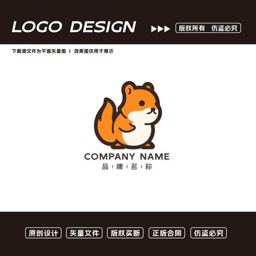 卡通松鼠logo标志