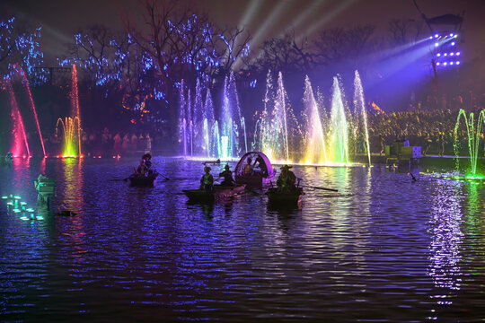 灯笼灯会烟花夜景开封大宋武侠城