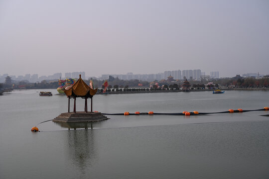 开封龙亭公园元宵节灯会彩灯夜景