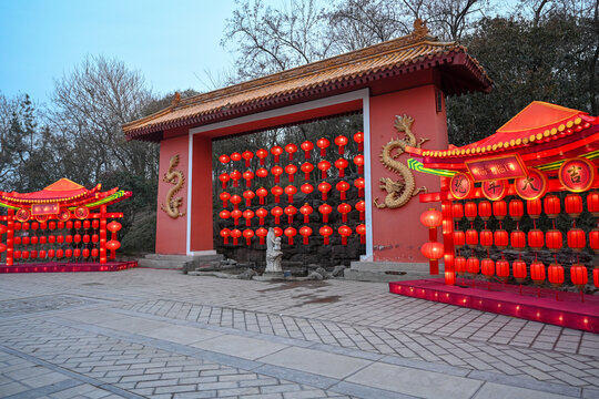 开封龙亭公园元宵节灯会彩灯夜景