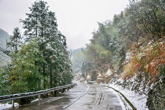 雪中道路